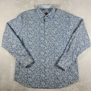 Tommy Bahama Sarasota Stretch Button Down Shirt Men's Large Blue‎ Floral Casual